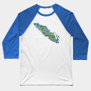 Vancouver Island: Graphical Map Baseball T-Shirt